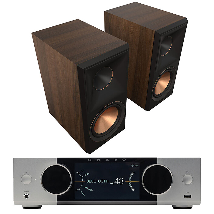 Onkyo Muse Y-40 Argent + Klipsch RP-600M II Ebène