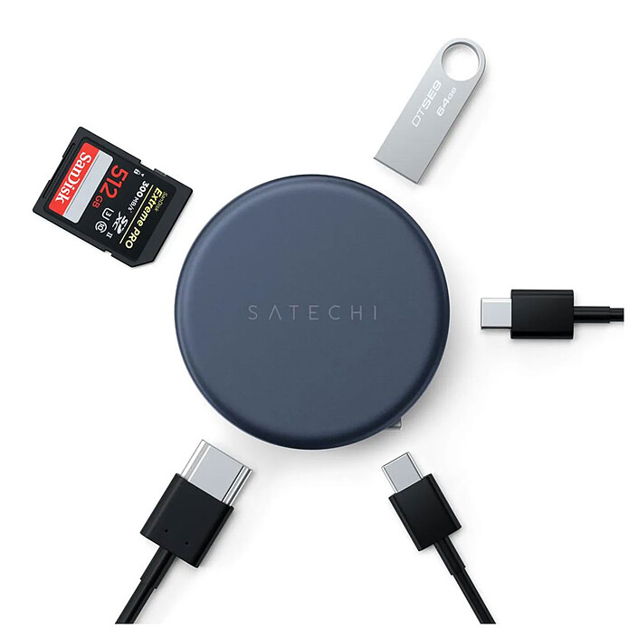 Satechi OntheGo 5-en-1 Adaptateur Multiport (Indigo) pas cher