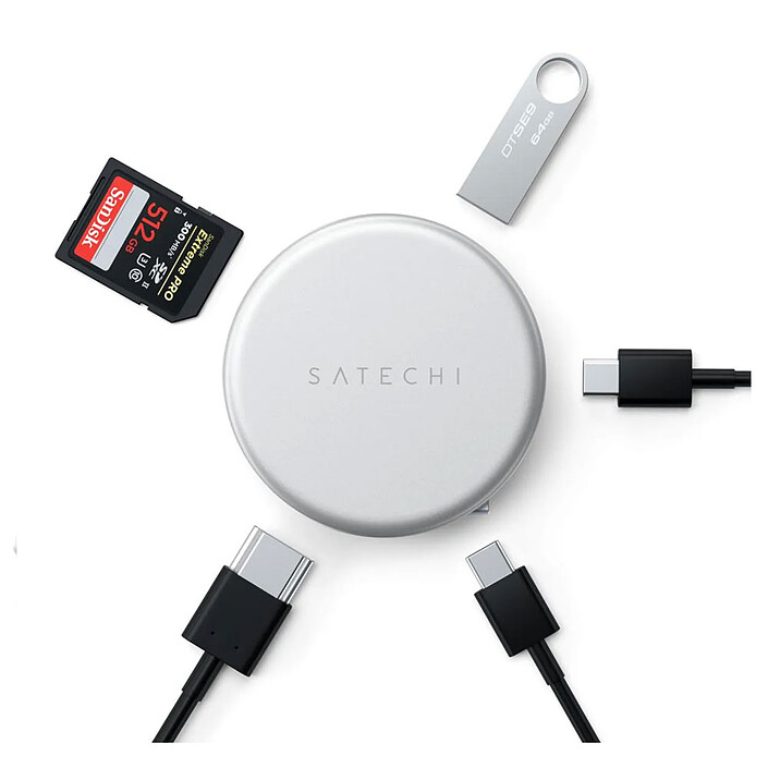 Satechi OntheGo 5-en-1 Adaptateur Multiport (Argent) pas cher