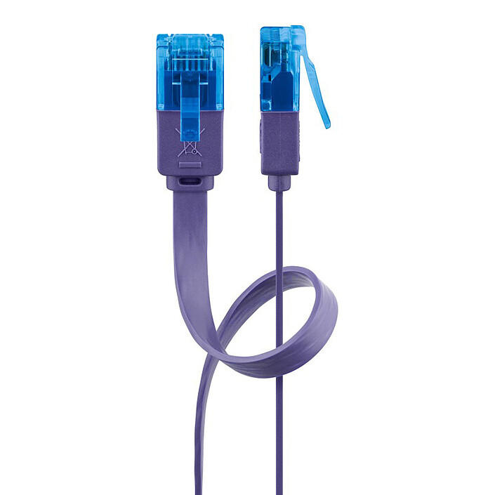 Goobay Câble RJ45 Plat Cat 6a U/UTP 1 m (Violet)