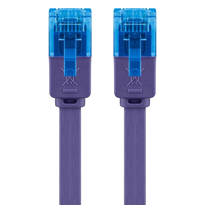 Avis Goobay Câble RJ45 Plat Cat 6a U/UTP 0.5 m (Violet)
