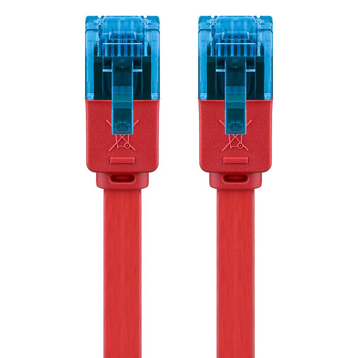 Avis Goobay Câble RJ45 Plat Cat 6a U/UTP 1 m (Rouge)