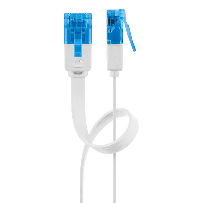 Goobay Flat RJ45 Cable Cat 6a U/UTP 1 m (White)