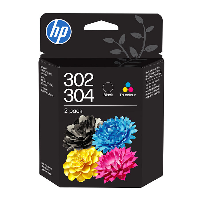 HP 302/304 Combo (B82L1AE) - Noir + 3 Couleurs
