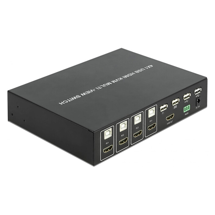 DeLock Switch KVM 4 ports HDMI 4K 60 Hz avec hub USB 2.0
