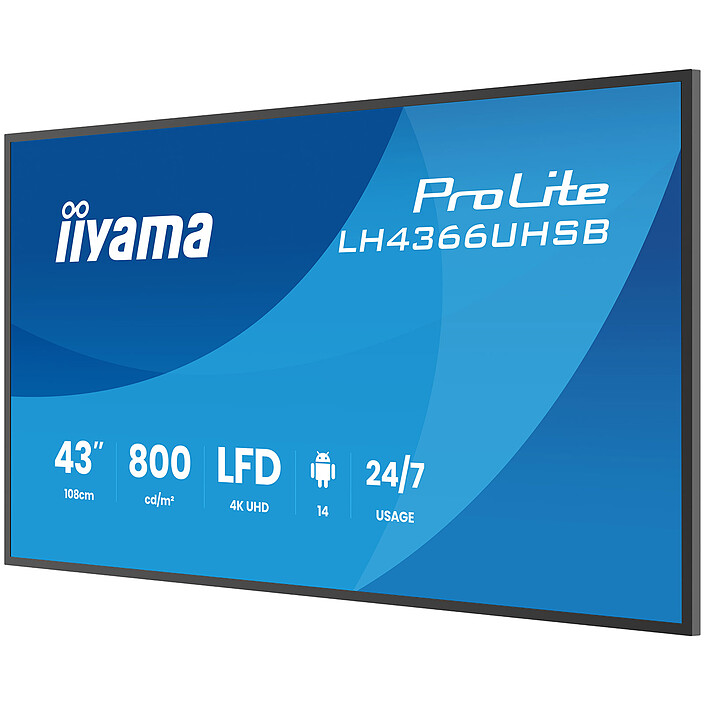 Avis iiyama 43" LED - ProLite LH4366UHSB-B1AG