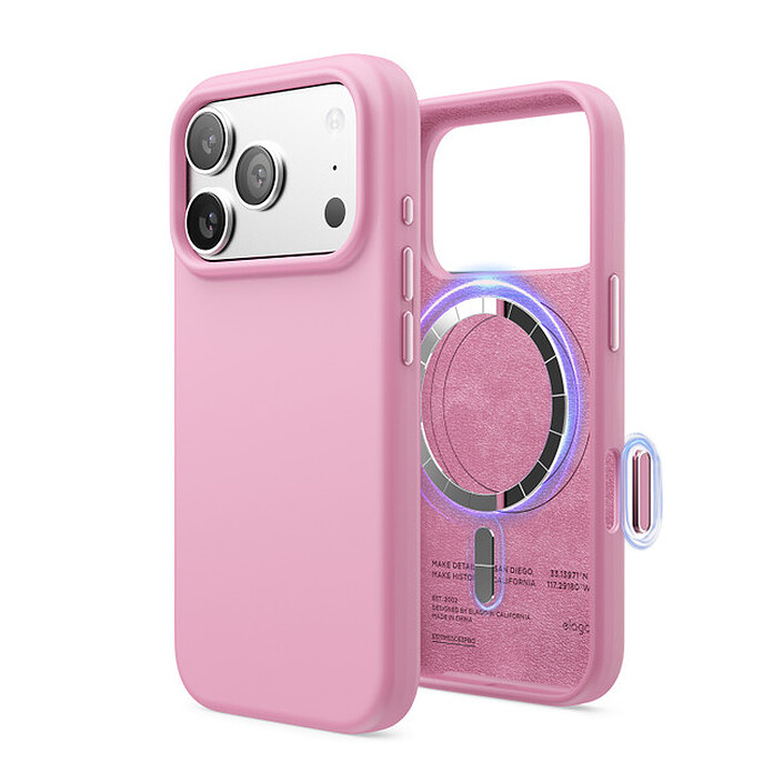 Elago Coque en silicone pour iPhone 17/18 Pro Rose vif