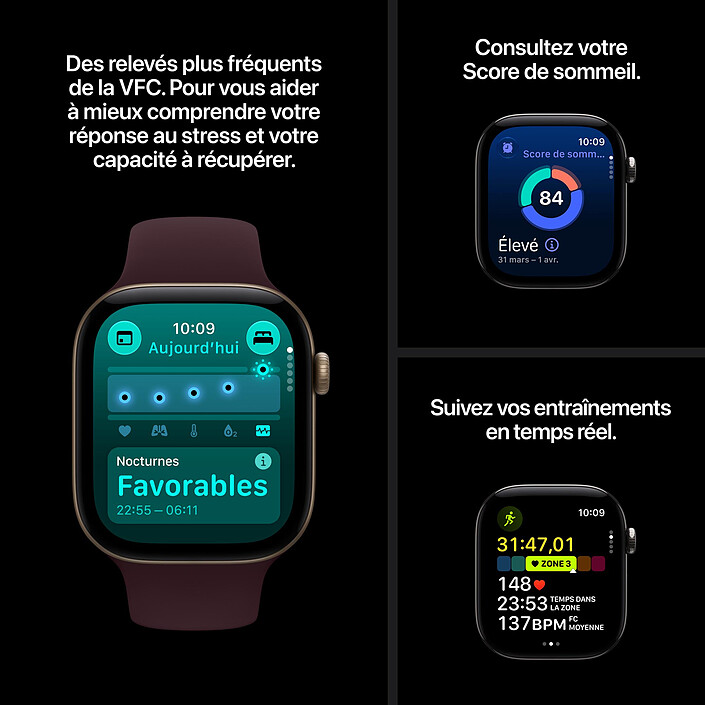 Acheter Apple Watch Series 12 GPS + Cellular 46 mm Aluminium Bronze sombre Bracelet Sport Olive M/L