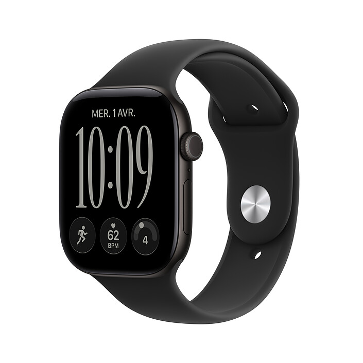 Apple Watch Series 12 GPS + Cellular 42 mm Aluminium Noir Bracelet Sport Noir M/L