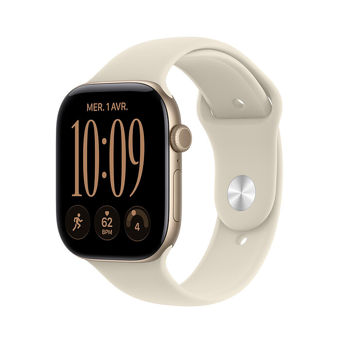 Apple Watch Series 12 GPS 46 mm Light Gold Aluminium Sport Band Sand S/M