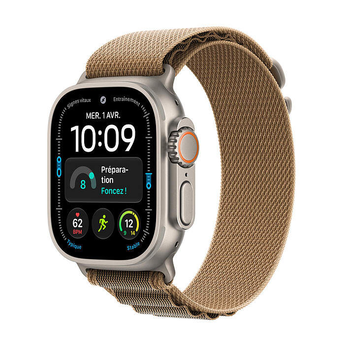 Apple Watch Ultra 4 GPS + Cellular 49 mm Titane naturel Boucle Alpine Désert M