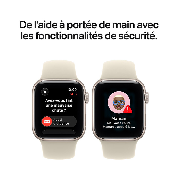 Apple Watch SE 3 GPS + Cellular 40 mm Aluminium Lumière Stellaire Bracelet Sport Sable S/M pas cher