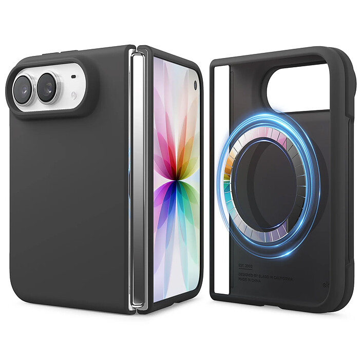 Elago Coque en silicone MagSafe pour iPhone Duo Noir