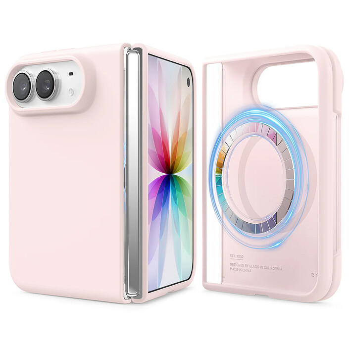 Elago Coque en silicone MagSafe pour iPhone Duo Rose
