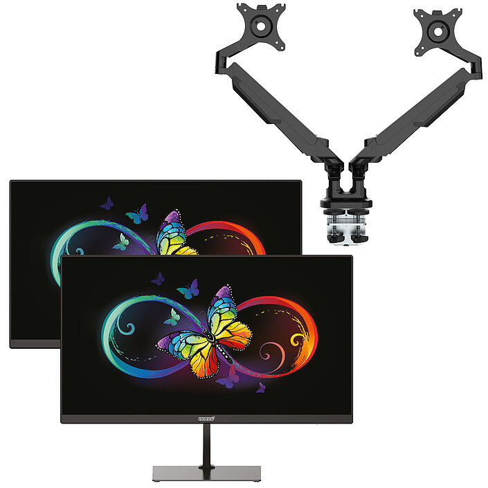 INOVU 27" LED - 2x MB27 V3 + Support de bureau INOVU LT2 Noir