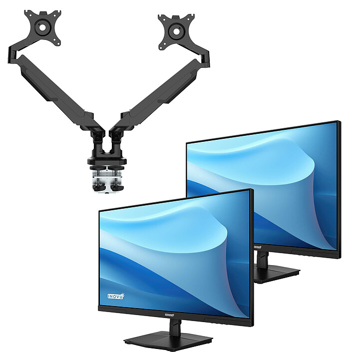 INOVU 27" LED - 2x MBR27 + Support de bureau INOVU LT2 Noir