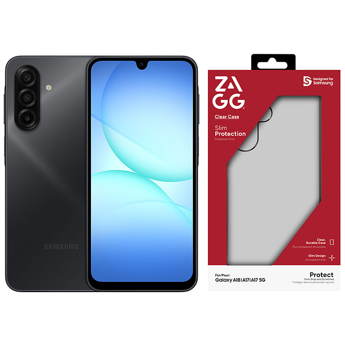 Samsung Galaxy A17 5G Noir (4 Go / 128 Go) + ZAGG Clear Case OFFERTE !