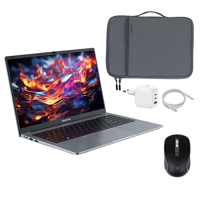 Blackview AceBook 6 R3 3300U 16/512 + Housse INOVU Loop Move 16" + Souris sans fil INOVU AT200M + Chargeur Secteur INOVU USB-C 70W GaN
