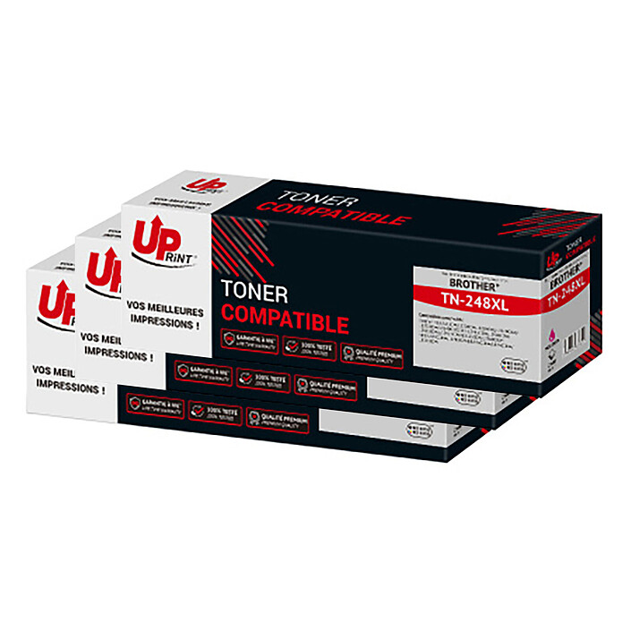 UPrint Pack de 3 toners compatibles Brother TN-248XLM (Magenta)