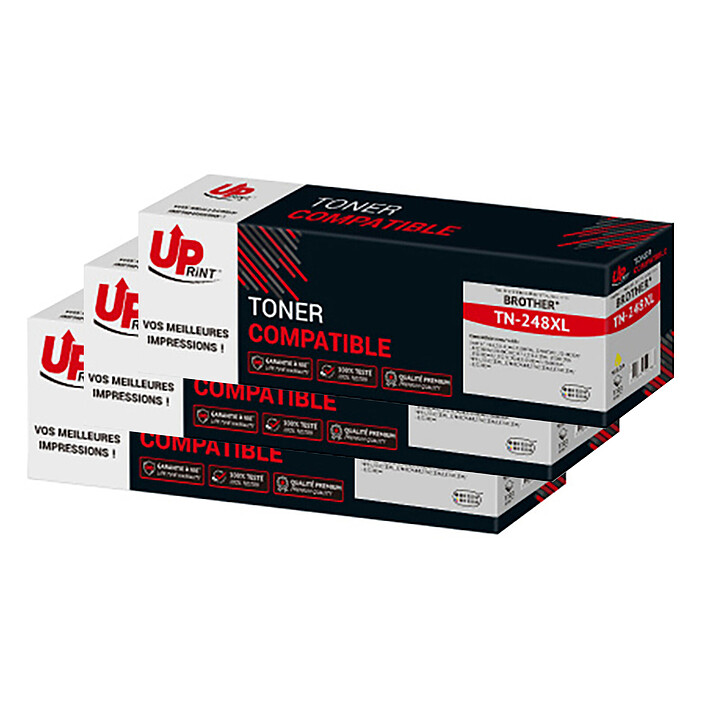 UPrint Pack de 3 toners compatibles Brother TN-248XLY (Jaune)