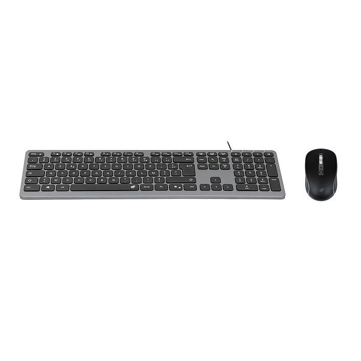 INOVU Pack clavier-souris AW10G (Gris/Noir) + INOVU AT200M (Noir)