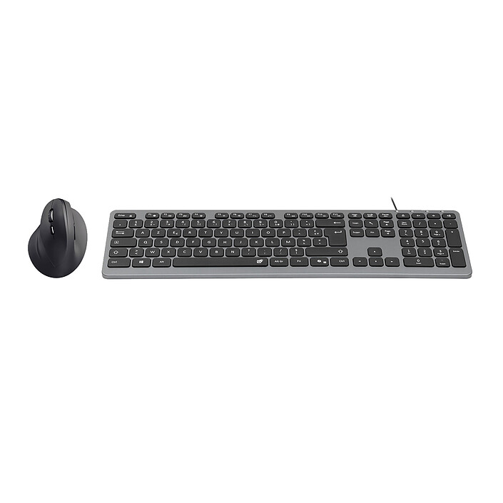 INOVU Pack clavier-souris AW10G (Gris/Noir) + EG200V LEFTY (Noir)