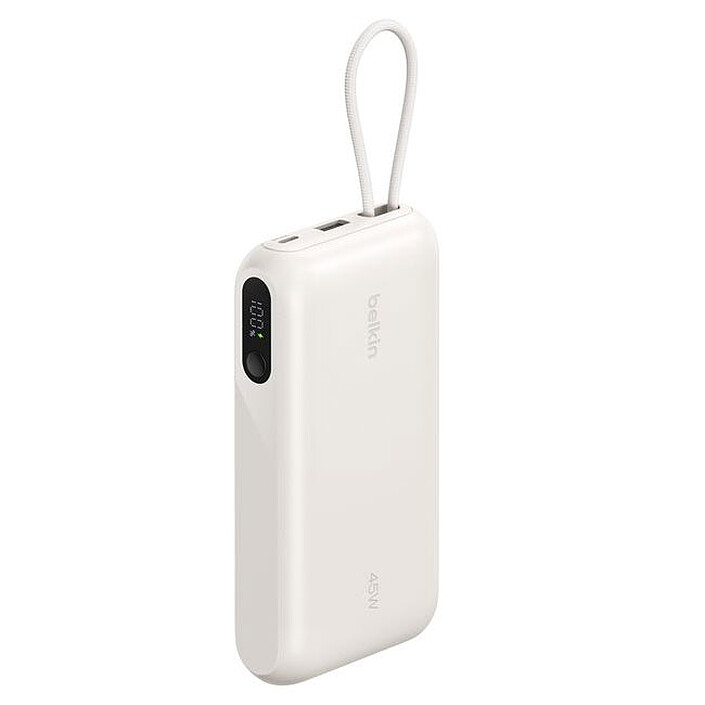 Review Belkin UltraCharge Powerbank 20K with Integrated Cable and Display (Sand)