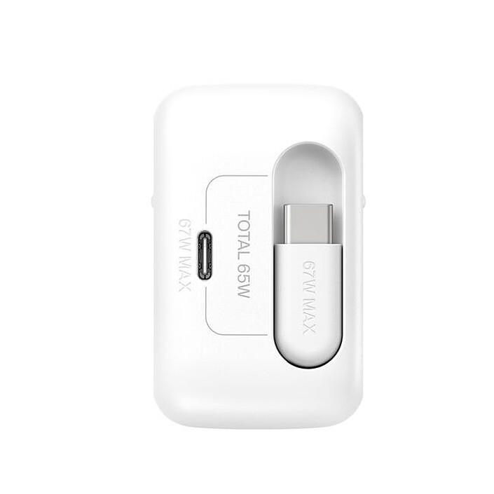 Acheter Belkin Chargeur USB-C 67W avec cable retracTable d'1m et port USB-C (Blanc)