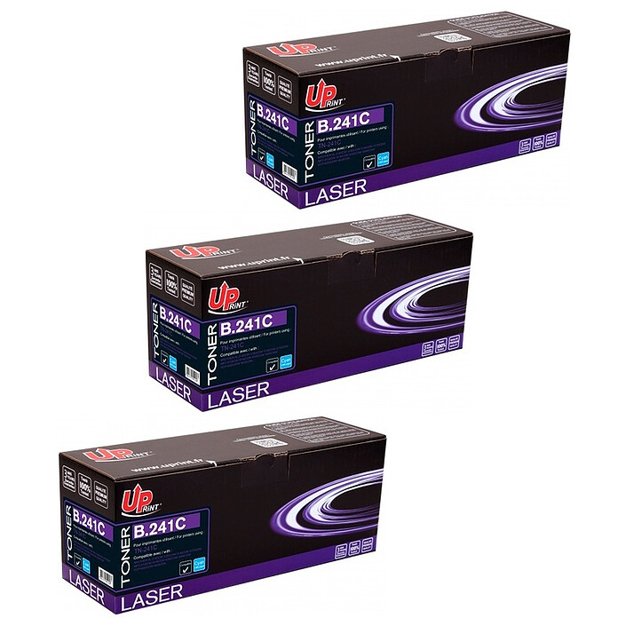 UPrint Pack of 3 compatible Brother TN-241C / TN-245C toners (Cyan)
