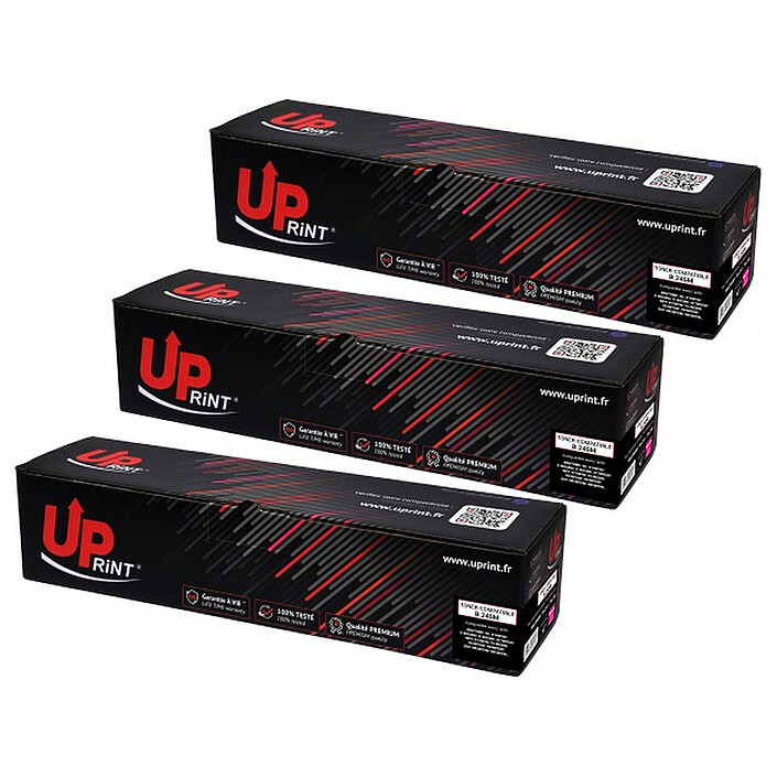 UPrint Pack de 3 toners compatibles Brother TN-241Y / TN-245Y (Jaune)
