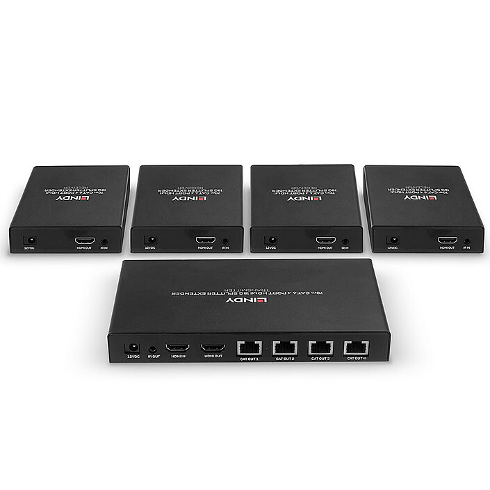 Avis Lindy Splitter Extender Cat.6 4 ports HDMI 2.0 4K60 HDR avec IR et PoC, 70m
