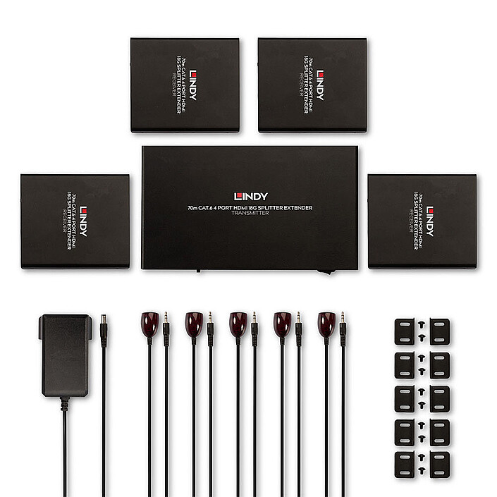 Acheter Lindy Splitter Extender Cat.6 4 ports HDMI 2.0 4K60 HDR avec IR et PoC, 70m