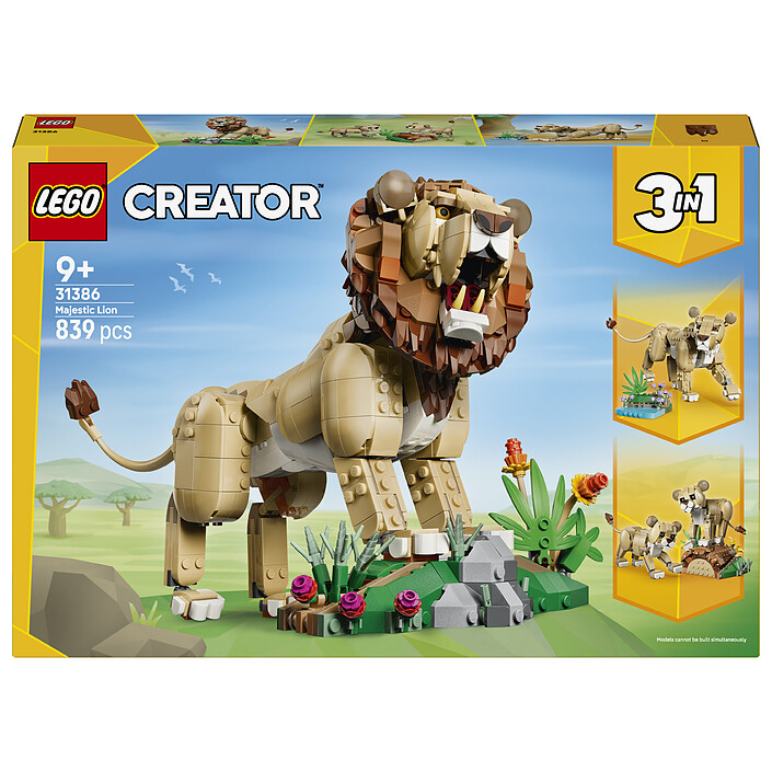 LEGO Creator 31386 Animaux Sauvages : Le Lion Majestueux