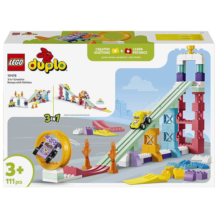 LEGO DUPLO 10478 Rampes Créatives 3-en-1 avec Véhicules