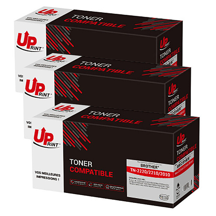 UPrint Pack de 3 toners compatibles Brother TN-2220 / TN-2210 / TN-2010 (Noir)
