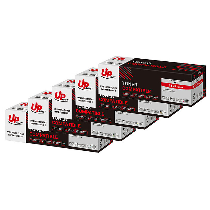UPrint Pack de 5 toners compatibles HP 135X (W1350X) - Noir