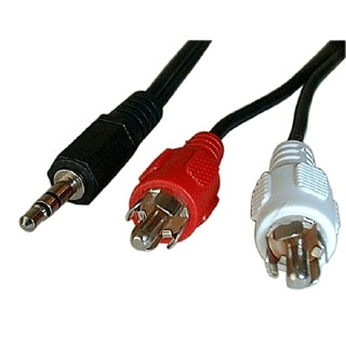 Câble audio Jack 3.5 mm stéréo mâle / 2 RCA mâles (1.5 mètre)
