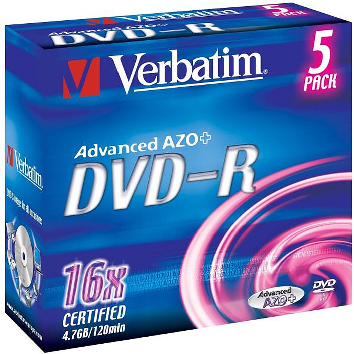 Verbatim DVD-R 4.7 GB 16x (per 5, box)