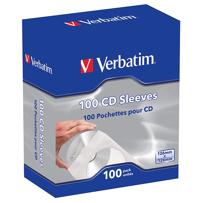 Verbatim pack de 100 pochettes CD/DVD