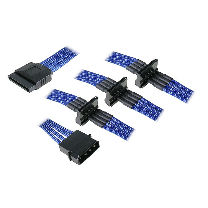 BitFenix Alchemy Blue - Gain power cable - Molex to 4x SATA - 20 cm ...