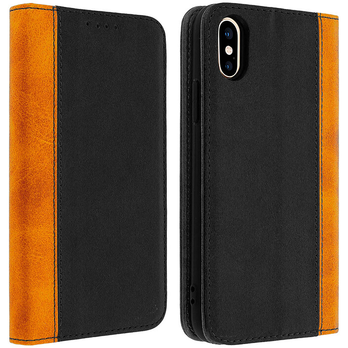Avizar Etui folio Noir Éco-cuir pour Apple iPhone X , Apple iPhone XS