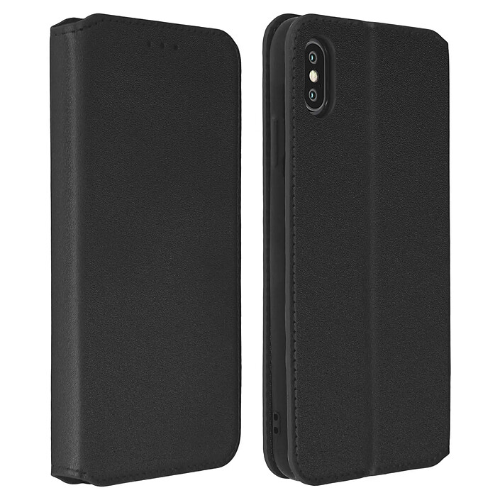 Avizar Etui folio Noir Compartiment Carte pour Apple iPhone XS Max