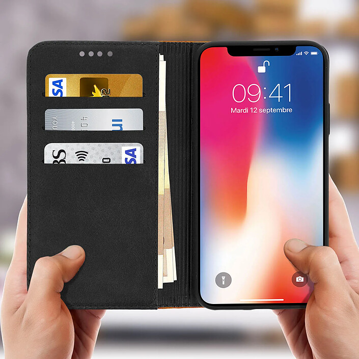 Acheter Avizar Etui folio Noir Éco-cuir pour Apple iPhone X , Apple iPhone XS