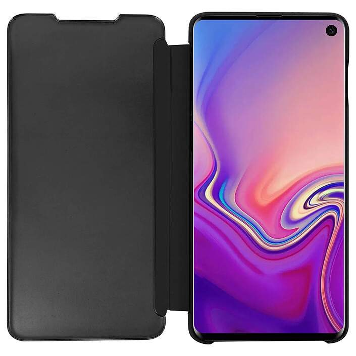 Avizar Etui folio Noir Design Miroir pour Samsung Galaxy S10 pas cher
