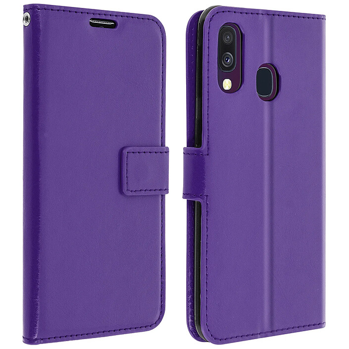 Avizar Housse Galaxy A40 Étui Portefeuille Rangements Cartes Fonction Support violet