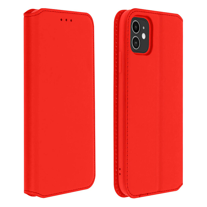 Avizar Etui folio Rouge Éco-cuir pour Apple iPhone 11