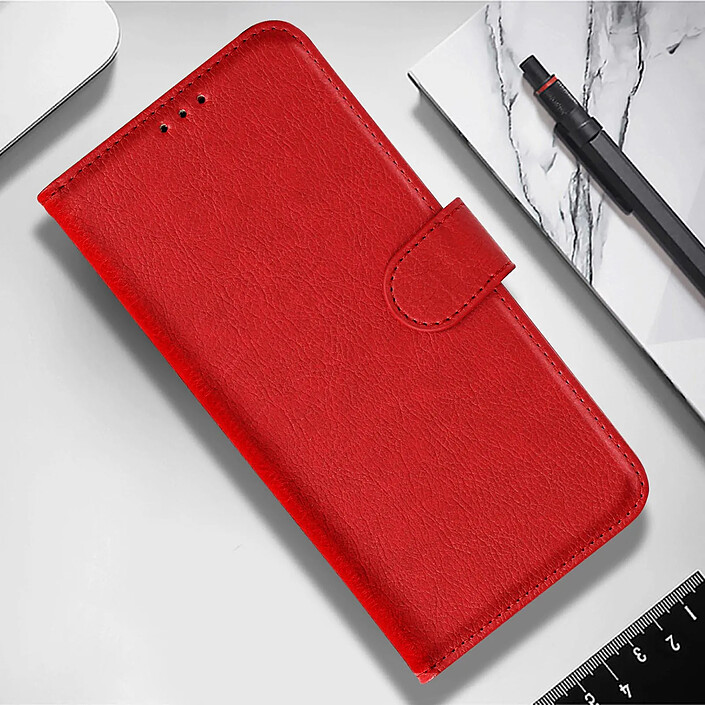 Avizar Etui folio Rouge Porte-Carte pour Samsung Galaxy J6 Plus pas cher