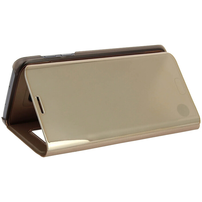 Avizar Étui pour Samsung Galaxy S7 Edge Housse Clapet Flip Cover Miroir Or - Fonction Stand pas cher
