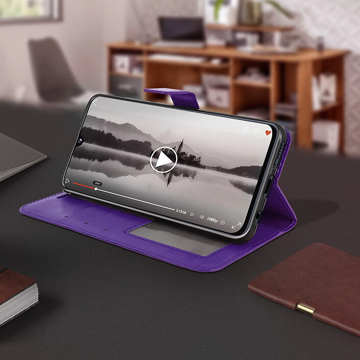 Acheter Avizar Housse Galaxy A40 Étui Portefeuille Rangements Cartes Fonction Support violet
