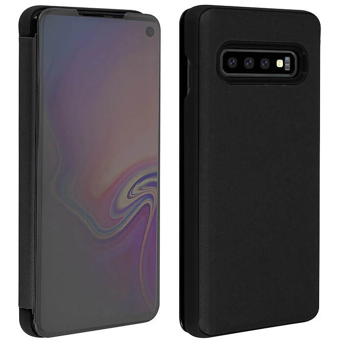 Avis Avizar Etui folio Noir Design Miroir pour Samsung Galaxy S10